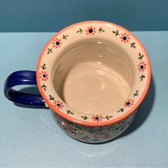 Farmer's Ceramic Mug Yokohama Studio Crafted HandPainted Floral Raised Dot Japan - Picture 9 of 9